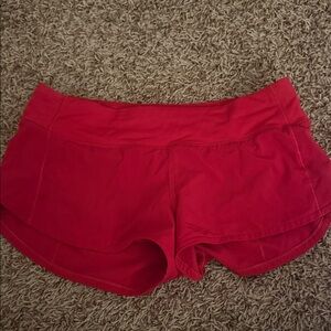 Lululemon Athletica Vibrant Red Athletic Shorts
